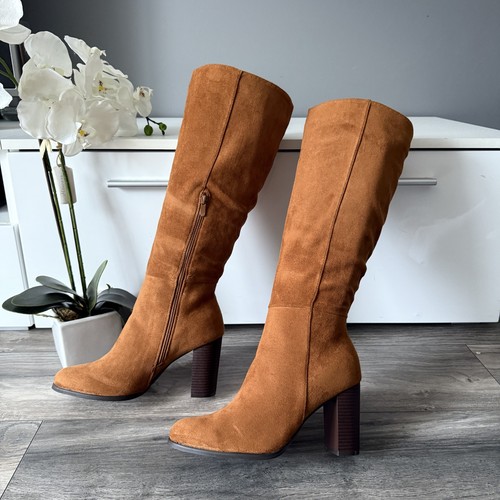 Ladies tan knee high boots - tan,