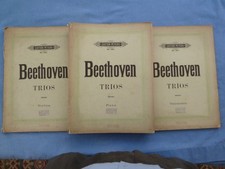 BEETHOVEN TRIOS FOR PIANO, VIOLIN & CELLO Nos. I - XI FULL PARTS SHEET MUSIC