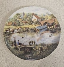 Vibtage Wedgwood Plate, The Narrowboat, Rural Waters. Free P+P