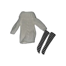  White Knit Sweater Dress