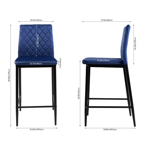 Tall bar stools mid back - 2,
