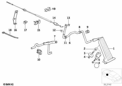 Bmw genuine bowden cable car - bowden,
