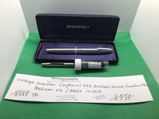 Vintage Sheaffer Imperial 444 Brushed Steel CT Fountain Pen with Box etc
