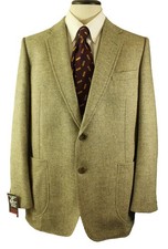 Vintage Daks Simpson Beige Mix 42R Half Lined Vintage Tweed Blazer