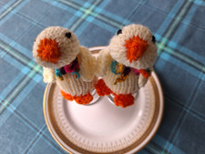 2 x Hand Knitted chick Egg