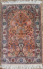 Fine Kashmir Silk Prayer Rug /