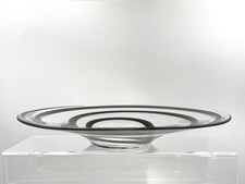 Large Brown Swirl Glass Centrepiece Bowl Modern Decorative Display Dish 30cm