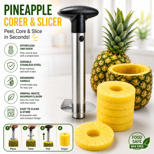 Pineapple peeler and corer - peeler,