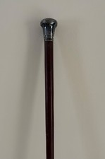 Antique White Metal Topped Walking Cane 82cm