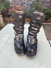 UK 10 New Rock Black Boots