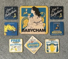 Job Lot of X8 Vintage Baby Sham Drink Beer Mats. Used condition.