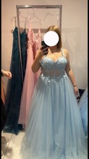 prom dress, light blue, worn
