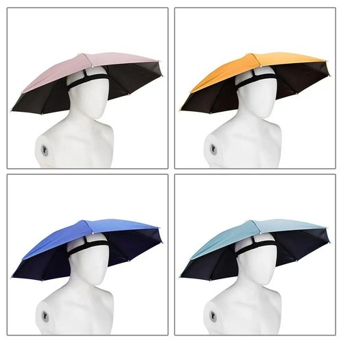 Foldable umbrella hat sun rain - foldable,