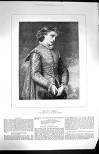 Original Old Antique Print