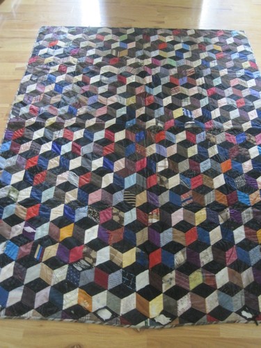 Antique crazy quilt tumbling - crazy,