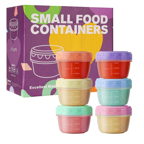 Small plastic containers with - small,