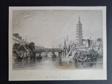 Antique 1843 print - Bridge of