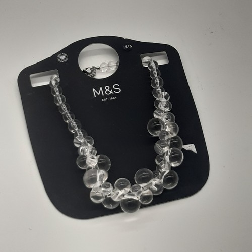 Clear bead necklace - clear,