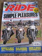 RIDE MAGAZINE OCT 2016 SUZUKI YAMAHA KAWASAKI HONDA OLD-SCHOOL BMW GUZZI SCRAMBL