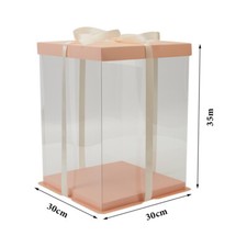 Large Clear PVC Gift Boxes Wedding Birthday Cake Packaging Transparent Box 