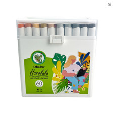 Ohuhu Honolulu alcohol marker pens 60 color Chisel and brush Limited Edition Set