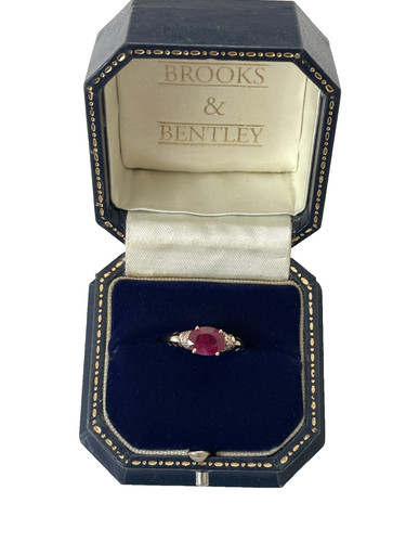 Ruby and diamond ring - ring, 9ct