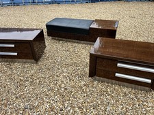 Malerba  5 Th Avenue MCM High gloss walnut 3 Piece Suite Furniture Set