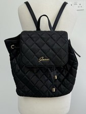 Guess Black Quilted Backpack Rucksack