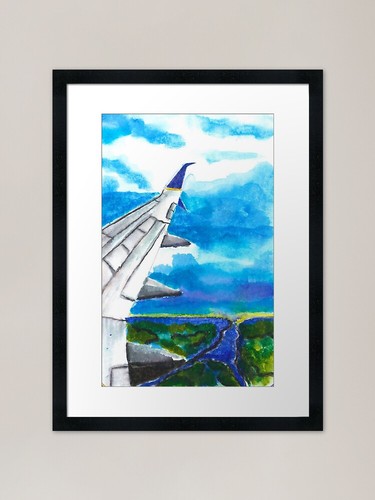 Airplane window view framed - airplane,