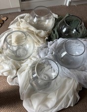 5 x Fishbowl Vase Clear Glass Wedding Table Centrepiece