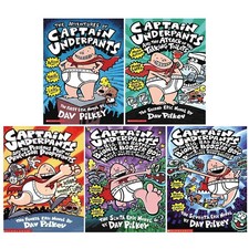 Captain Underpants Collection 5 Books Set by Dav Pilkey Captain Underpants