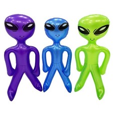 3 X INFLATABLE ALIEN 55CM HALLOWEEN FANCY DRESS SPACE DECORATION NOVELTY TOY