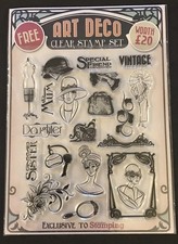 Art Deco vintage style clear stamp set - mannequin women frame sister daughter