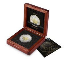 1 Oz Silver Coin 2025 Canada Maple Leaf Diamond Dust & 24k Gold Edition w/ Box