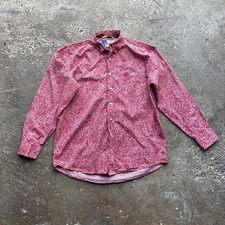 Red George Strait Wrangler Long Sleeve Western Bandana Shirt - XL