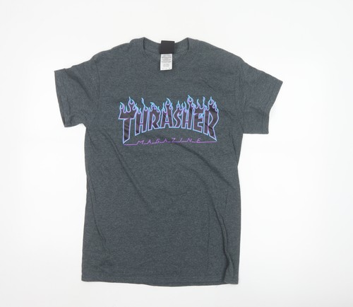 Thrasher men grey - thrasher, logo