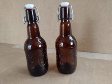 Grolsch 45cl 450ml Brown/Amber Beer Bottles x2 & Original Flip Tops from 1980`s