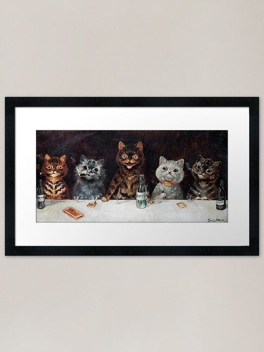 Louis wain cat - louis, framed