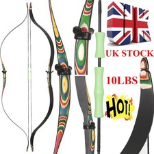 RH/LH Traditional Recurve Bow 10lB Wooden Handmade for Children Archery Shooting