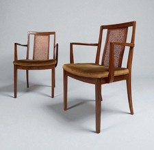A Pair Of G Plan Fresco Carver Teak Cane Mid Century  Vintage Dining Chairs