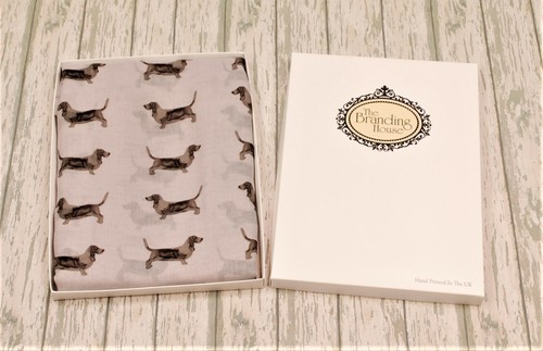 Basset hound dog print scarf