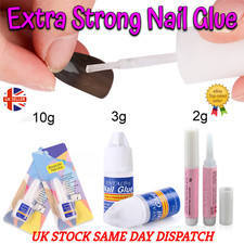 ?EXTRA STRONG NAIL GLUE?Brush on 2g, 3g, 10g Press On Fake False Nail Glue?