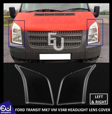 2X CLEAR HEADLIGHT LENS LAMPSHADE COVER SHELL FOR FORD TRANSIT MK7 VM V348 06-14
