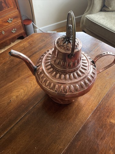 Large antique copper kettle - antique,