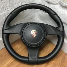 Genuine Porsche 911 991 997 987 Gen2 black leather MANUAL steering wheel. SRS 1C