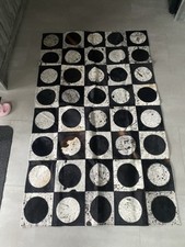 Handmade Patchwork Cowhide Rug, 100% real Leather, Genuine Hair-On Cow Fur Skin