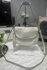 Michael Kors Leather size S to M Genuine Handbag/Crossbody Bag White Colour  VGC