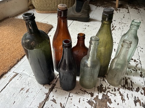 Victorian glass bottles - glass,