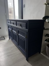 Old Charm Solid Oak Sideboard - Refinished in Frenchic Navy Blue 