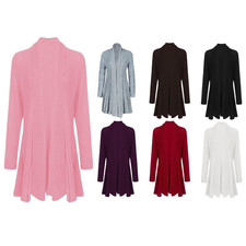 Women Long Knitted Cardigan Classic Solid Colour Knitwear Coat with Full Sleeves